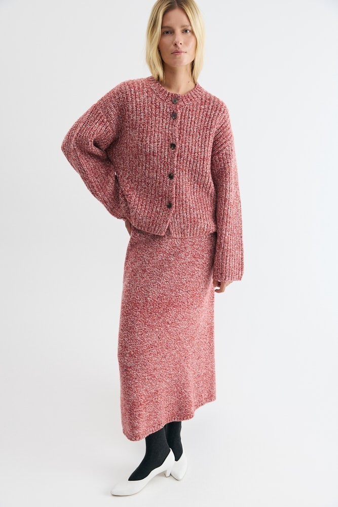 Юбка миди меланж из шерсти 15890₽