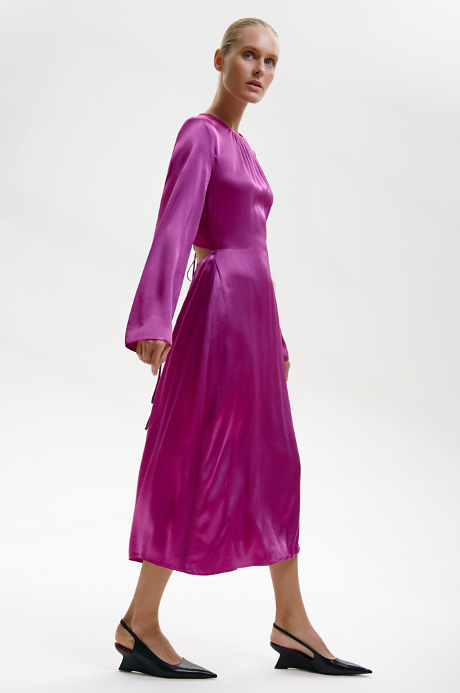 

Платье миди с вырезом на спине, Фиолетовый