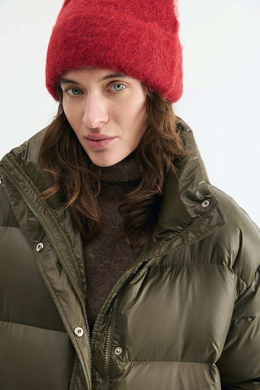 Шапка с отворотом из шерсти альпака (59% альпака, 25% акрил, 15% нейлон, 1% эластан Красный; Размер: OS)