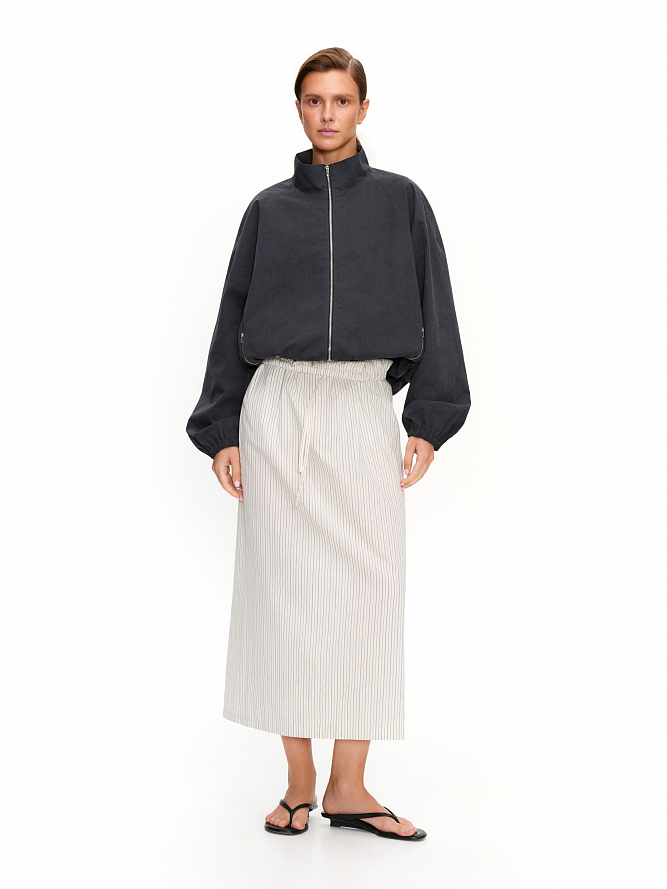 Бомбер из хлопка washed effect