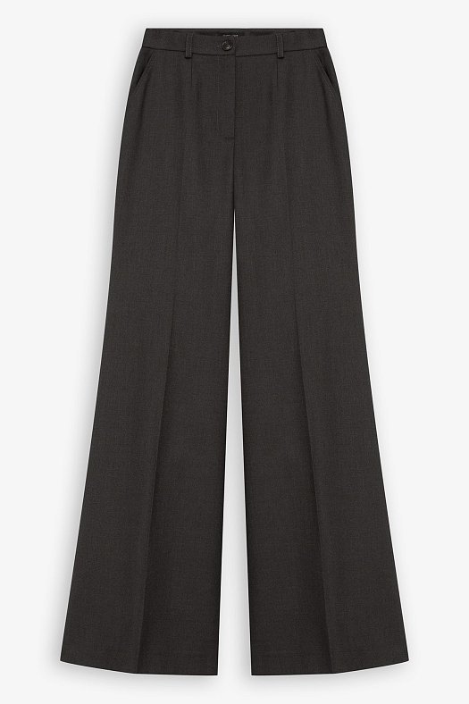 Брюки клеш с шерстью (Вискоза с шерстью арт.1778 Графитовый 52% вискоза, 20% шерсть, 28% п/э; Размер: M)